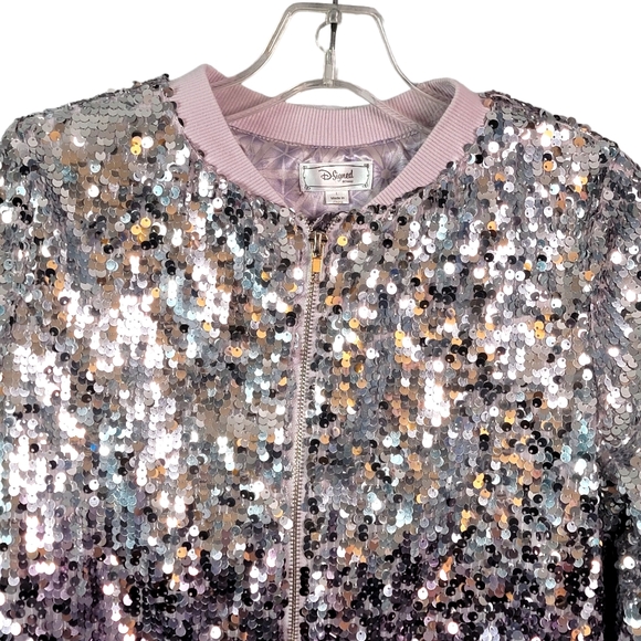 D-Signed Disney Sequence Shimmery Pink Fashion Lightweight Jacket Youth Size L - Picture 3 of 16